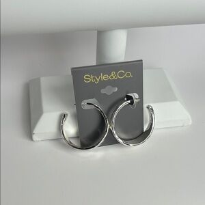 Style & Co. Polished Silver Hoop Earrings